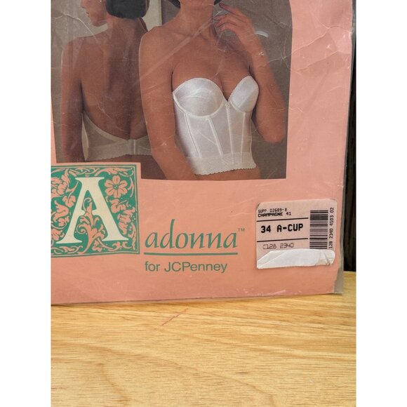 Adonna For JCPenney Fully Padded Backless Strapless Longline Bra 34A Champagne - Picture 4 of 13
